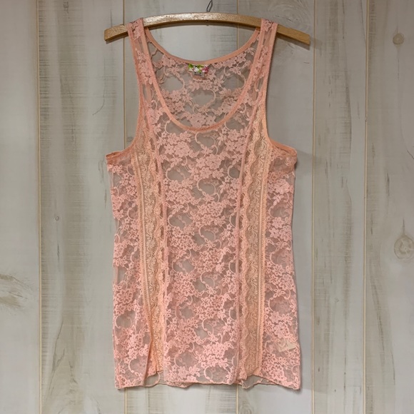 Free People Tops - Intimately Free People Floral Peach Lace Tank M
